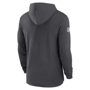 Dallas cowboys nike 202425 sideline performance long sleeve hoodie t shirt Charcoal L