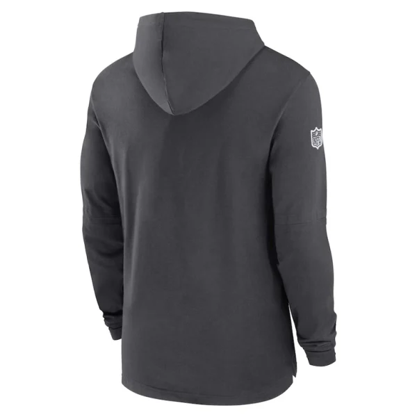 Dallas cowboys nike 202425 sideline performance long sleeve hoodie t shirt Charcoal L