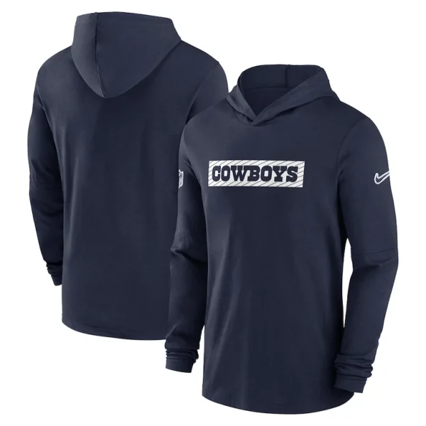 Dallas cowboys nike 202425 sideline performance long sleeve hoodie t shirt Navy