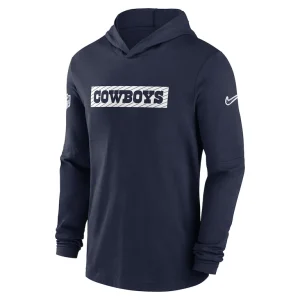Dallas cowboys nike 202425 sideline performance long sleeve hoodie t shirt Navy M
