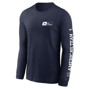 Dallas cowboys nike americas team essential long sleeve t shirt Navy M