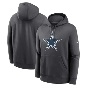 Dallas cowboys nike fan gear club logo pullover hoodie Charcoal