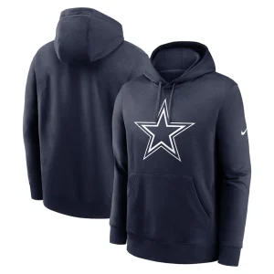 Dallas cowboys nike fan gear club logo pullover hoodie Navy