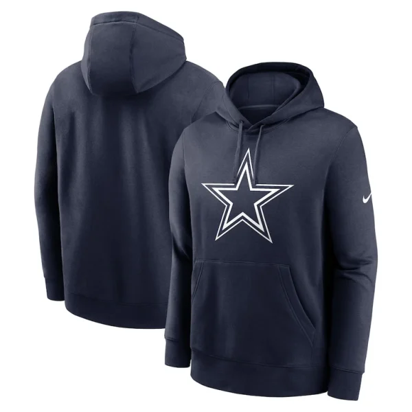 Dallas cowboys nike fan gear club logo pullover hoodie Navy