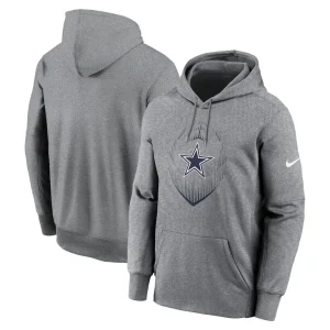 Dallas cowboys nike icon performance pullover hoodie Heather gray