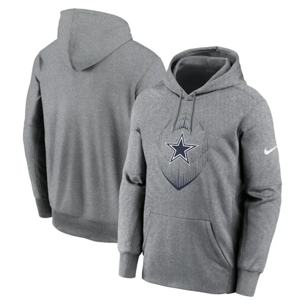 Dallas cowboys nike icon performance pullover hoodie Heather gray