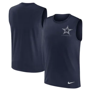 Dallas cowboys nike large logo peformance muscle tank top Navy