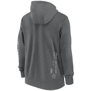 Dallas cowboys nike multi logo full zip hoodie Charcoal L