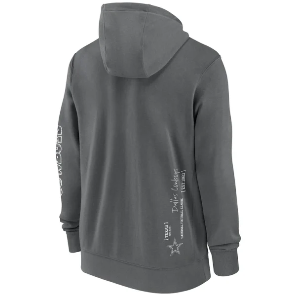 Dallas cowboys nike multi logo full zip hoodie Charcoal L