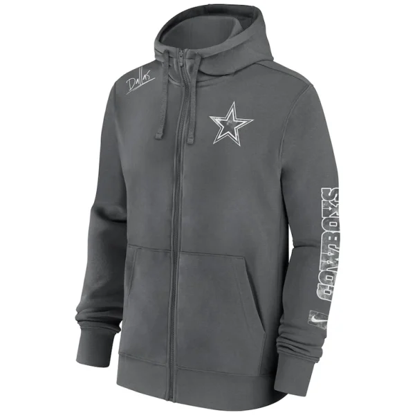 Dallas cowboys nike multi logo full zip hoodie Charcoal M