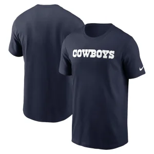 Dallas cowboys nike primetime wordmark essential t shirt Navy