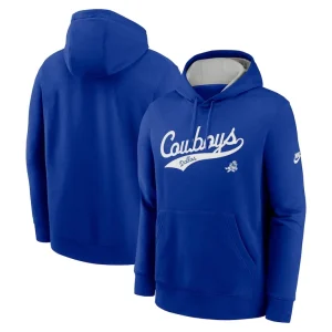 Dallas cowboys nike rewind club logo pullover hoodie Royal