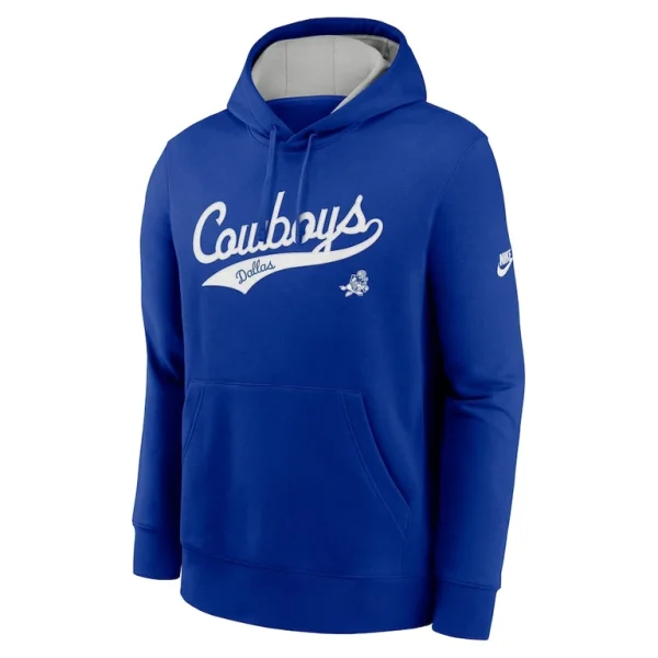 Dallas cowboys nike rewind club logo pullover hoodie Royal M