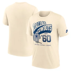 Dallas cowboys nike rewind tri blend t shirt natural Multi