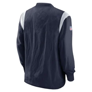 Dallas cowboys nike sideline athletic stack v neck pullover windshirt jacket Navy L