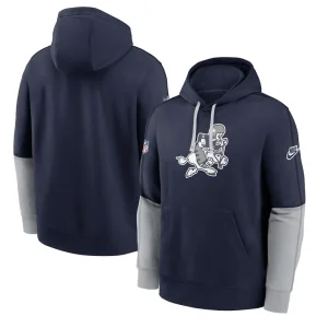 Dallas cowboys nike sideline club pullover hoodie Navy