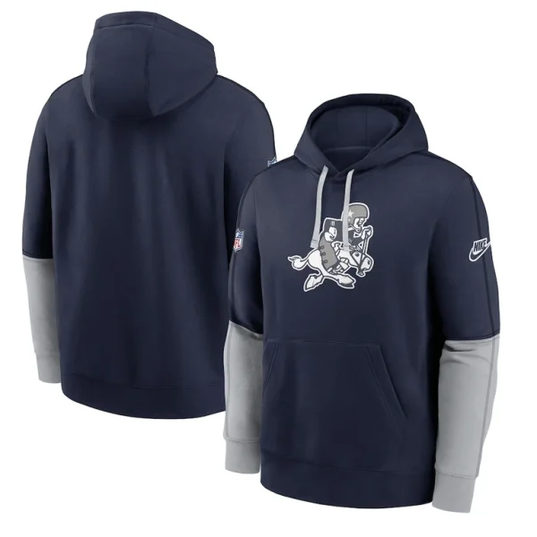 Dallas cowboys nike sideline club pullover hoodie Navy