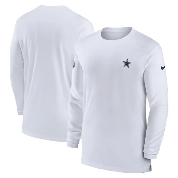 Dallas cowboys nike sideline coach performance long sleeve t shirt White