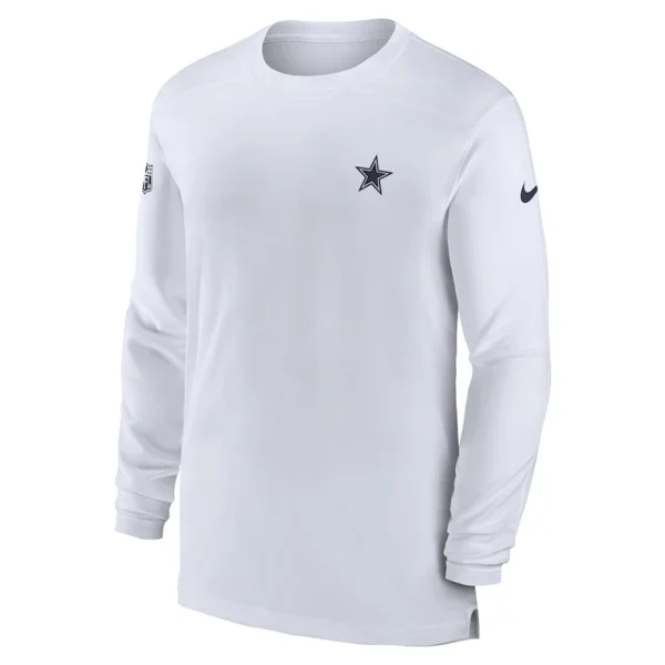 Dallas cowboys nike sideline coach performance long sleeve t shirt White M