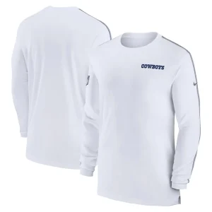 Dallas cowboys nike sideline coach uv performance long sleeve t shirt White