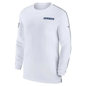 Dallas cowboys nike sideline coach uv performance long sleeve t shirt White M