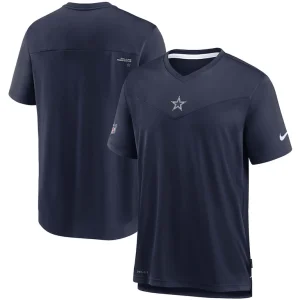 Dallas cowboys nike sideline coaches performance v neck t shirt Navy