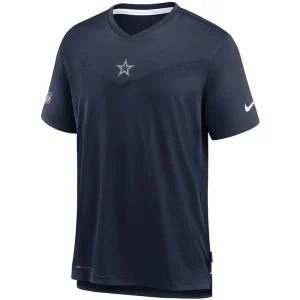 Dallas cowboys nike sideline coaches performance v neck t shirt Navy M