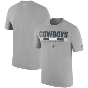 Dallas cowboys nike sideline legend staff performance t shirt Heather gray
