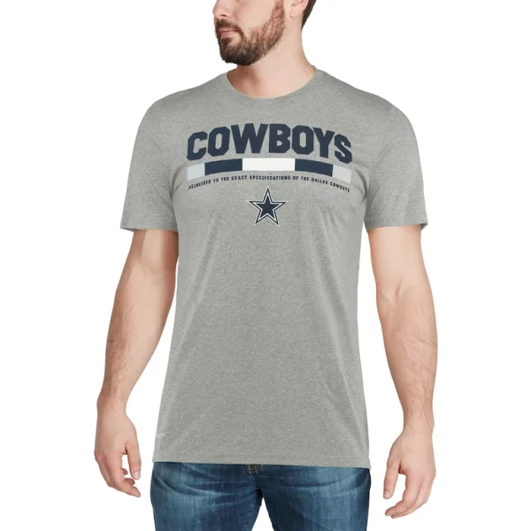 Dallas cowboys nike sideline legend staff performance t shirt Heather gray XL