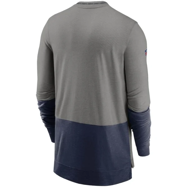 Dallas cowboys nike sideline player performance long sleeve t shirt Heathered graynavy L