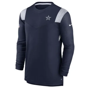 Dallas cowboys nike sideline tonal logo performance player long sleeve t shirt Navy M