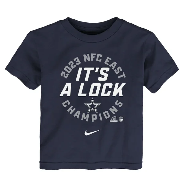 Dallas cowboys nike toddler 2023 nfc east division champions locker room trophy collection t shirt Navy 3T