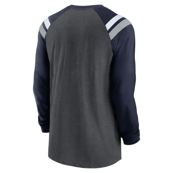 Dallas cowboys nike tri blend raglan athletic long sleeve fashion t shirt Heathered charcoal L