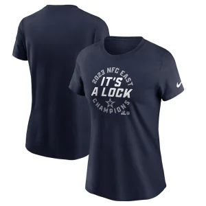 Dallas cowboys nike womens 2023 nfc east division champions locker room trophy collection t shirt Navy
