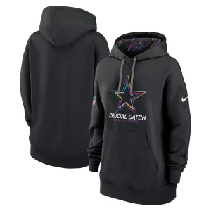 Dallas cowboys nike womens 2024 nfl crucial catch club pullover hoodie Black