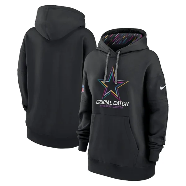 Dallas cowboys nike womens 2024 nfl crucial catch club pullover hoodie Black