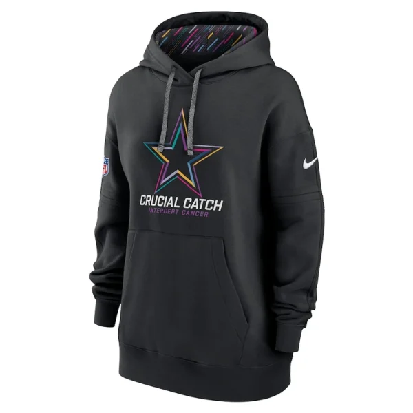 Dallas cowboys nike womens 2024 nfl crucial catch club pullover hoodie Black S