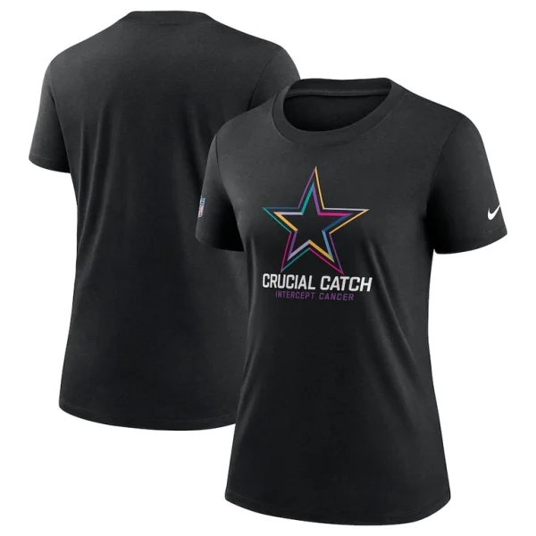 Dallas cowboys nike womens 2024 nfl crucial catch tri blend t shirt Black