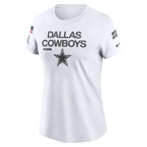 Dallas cowboys nike womens 2024 salute to service legend performance t shirt White S