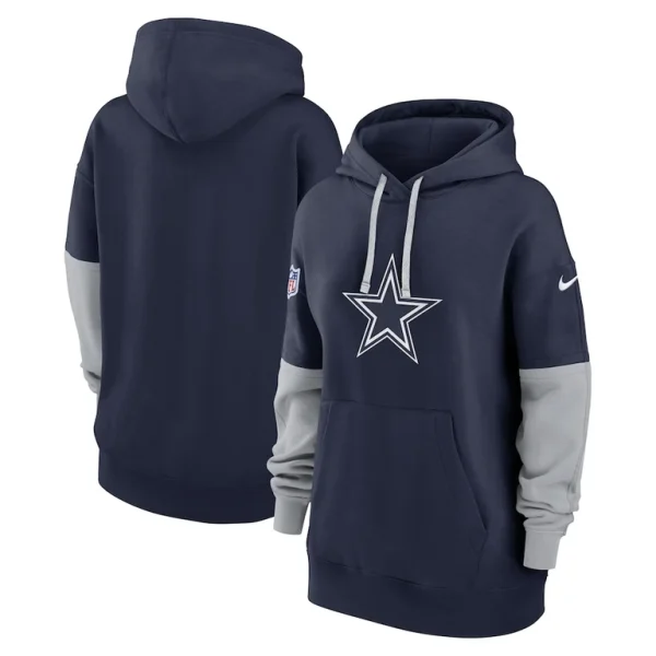 Dallas cowboys nike womens 2024 sideline essential fleece pullover hoodie Navy