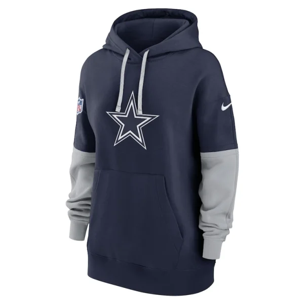 Dallas cowboys nike womens 2024 sideline essential fleece pullover hoodie Navy S
