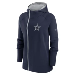 Dallas cowboys nike womens asymmetrical raglan full zip hoodie Navy S