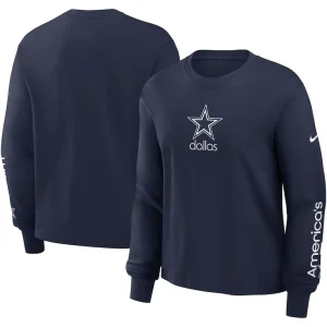Dallas cowboys nike womens boxy long sleeve t shirt Navy
