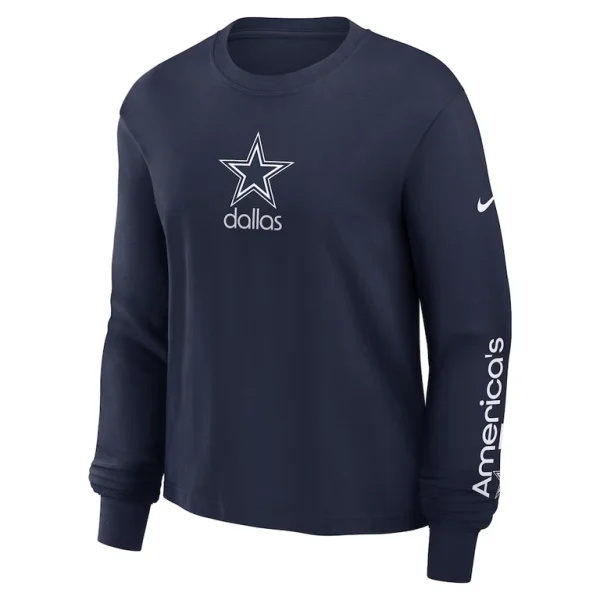 Dallas cowboys nike womens boxy long sleeve t shirt Navy S
