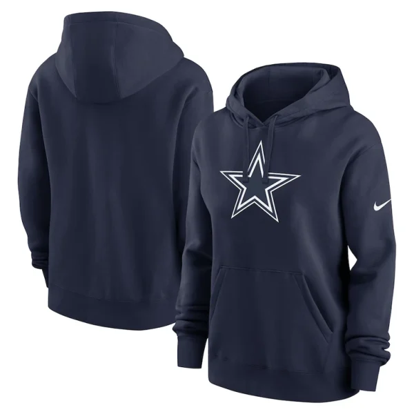 Dallas cowboys nike womens club fleece pullover hoodie Navy