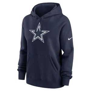 Dallas cowboys nike womens club fleece pullover hoodie Navy S