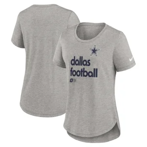 Dallas cowboys nike womens fashion tri blend t shirt Heather gray