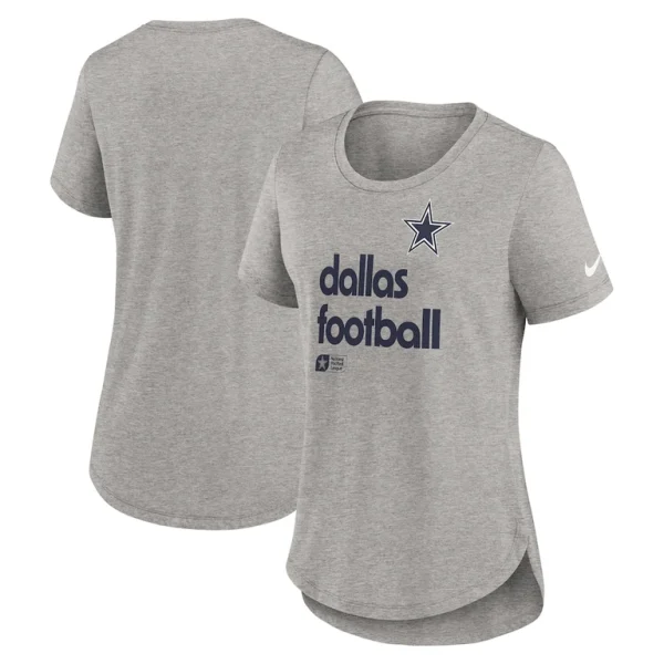 Dallas cowboys nike womens fashion tri blend t shirt Heather gray
