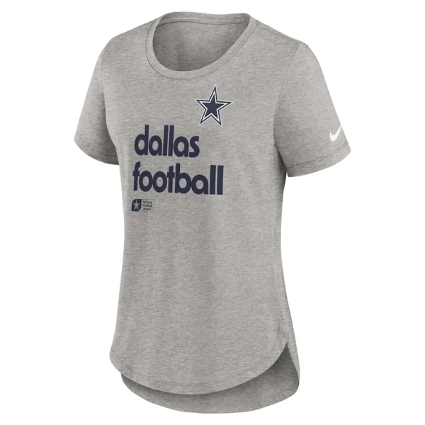 Dallas cowboys nike womens fashion tri blend t shirt Heather gray S