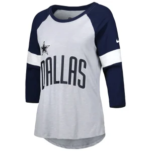 Dallas cowboys nike womens football pride raglan 34 sleeve t shirt Heather graynavy S